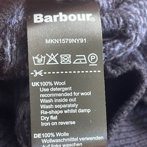 BARBOUR Stonebeck Fair Isle Crew Neck Sweater Small Blue NEW Wool Winter Ski - Picture 6 of 7